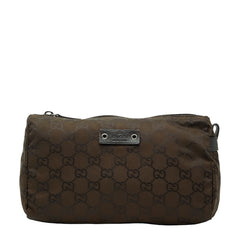 グッチ GGナイロン ポーチ コスメポーチ 小物入れ 224091 ブラウン ナイロン レディース GUCCI 【中古】