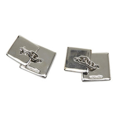 エルメス スクエア カフス カフリンクス シルバー メタル メンズ HERMES 【中古】