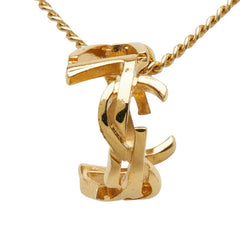 サンローラン YSLロゴ モチーフ ネックレス ゴールド メッキ レディース SAINT LAURENT 【中古】