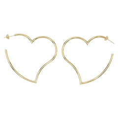 K18YG イエローゴールド ハートモチーフ スタッドピアス レディース 【中古】