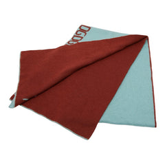 ドルチェアンドガッバーナ ロゴ マフラー ライトブルー ブラウン ウール アクリル レディース DOLCE&GABBANA 【中古】