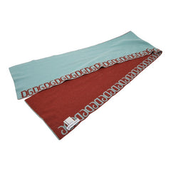 ドルチェアンドガッバーナ ロゴ マフラー ライトブルー ブラウン ウール アクリル レディース DOLCE&GABBANA 【中古】