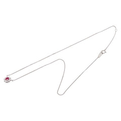 Pt850 プラチナ ルビー0.40ct ダイヤ0.27ct ネックレス レディース 【中古】