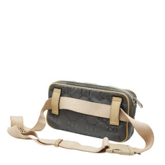 グッチ GGナイロン オフザグリッド ベルトバッグ ボディバッグ 631341 グレー ベージュ ナイロン レザー メンズ GUCCI 【中古】