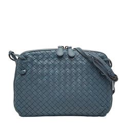 ボッテガヴェネタ イントレチャート ショルダーバッグ ブルー レザー レディース BOTTEGAVENETA 【中古】