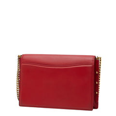 サンローラン ゾエ チェーンショルダーバッグ 513667 レッド レザー レディース SAINT LAURENT 【中古】