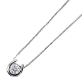 Pt900 プラチナ Pt850 プラチナ ダイヤ0.134ct プチネックレス レディース 【中古】