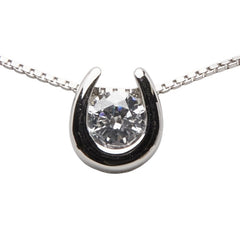 Pt900 プラチナ Pt850 プラチナ ダイヤ0.134ct プチネックレス レディース 【中古】