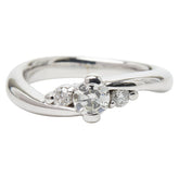 K18WG ホワイトゴールド ダイヤ0.24ct ダイヤ0.09ct リング 指輪 レディース 6号 【中古】