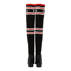 ジバンシー ストーム レインブーツ ニーハイ サイズ37 ブラック マルチカラー ラバー ファブリック レディース Givenchy 【中古】