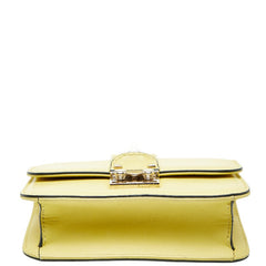 ヴァレンチノ ロックスタッズ チェーン ミニショルダーバッグ イエロー レザー レディース Valentino 【中古】