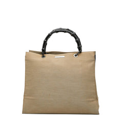グッチ バンブー トートバッグ ハンドバッグ 002 1010 ベージュ ブラック キャンバス レディース GUCCI 【中古】