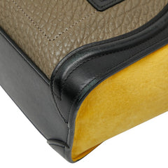 セリーヌ ラゲージ ナノショッパー トリコロール ハンドバッグ ショルダーバッグ 2WAY ベージュ マルチカラー レザー レディース CELINE 【中古】