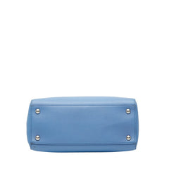 フェンディ プチトゥジュール ハンドバッグ ショルダーバッグ 2WAY 8BH253 ライトブルー レザー レディース FENDI 【中古】