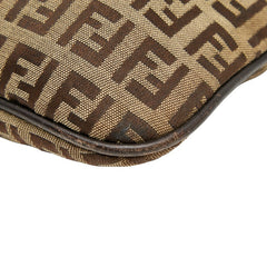 フェンディ ズッキーノ 斜め掛け ショルダーバッグ 8BT151 ベージュ ブラウン キャンバス レザー レディース FENDI 【中古】