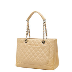 シャネル ココマーク マトラッセ GSTトート チェーン ショルダーバッグ トートバッグ A50995 ベージュ キャビアスキン レディース CHANEL 【中古】