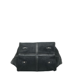 シャネル カメリア チェーントートバッグ ブラック グリーン キャビアスキン レディース CHANEL 【中古】