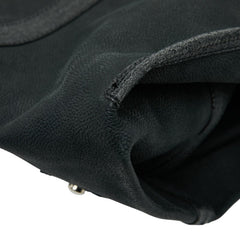 シャネル カメリア チェーントートバッグ ブラック グリーン キャビアスキン レディース CHANEL 【中古】