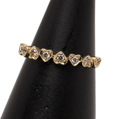 K18YG イエローゴールド ダイヤ0.18ct ハートモチーフ リング 指輪 レディース 12号 【中古】