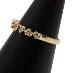 K18YG イエローゴールド ダイヤ0.18ct ハートモチーフ リング 指輪 レディース 12号 【中古】