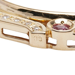 K24 ゴールド K18YG イエローゴールド ダイヤ0.24ct ルビー0.43ct エリザベス2世 1/5 OZ マン島キャットコイン ペンダントトップ レディース 【中古】