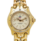 タグホイヤー セル プロフェッショナル200 腕時計 S94.015 クオーツ ベージュ文字盤 ステンレススチール メッキ レディース TAG HEUER 【中古】