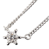 Pt850 プラチナ ダイヤ0.19ct プチネックレス レディース 【中古】