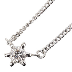 Pt850 プラチナ ダイヤ0.19ct プチネックレス レディース 【中古】
