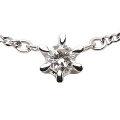 Pt850 プラチナ ダイヤ0.19ct プチネックレス レディース 【中古】