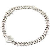 ショパール K18WG ホワイトゴールド(750刻印) ハッピーダイヤ ハート チェーン ブレスレット レディース Chopard 【中古】