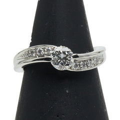 Pt900 プラチナ ダイヤ0.41ct ダイヤ0.103ct リング 指輪 レディース 6.5号 【中古】