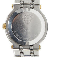 グッチ 11Pダイヤ 腕時計 9000L クオーツ ブラック文字盤 ステンレススチール メッキ レディース GUCCI 【中古】