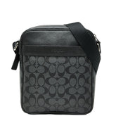 コーチ シグネチャー 斜め掛け ショルダーバッグ F54788 ブラック PVC レザー レディース COACH 【中古】