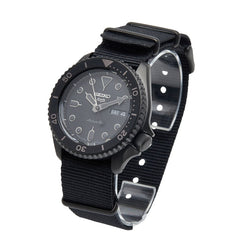 セイコー 5スポーツ 腕時計 SBSA025 自動巻き ブラック文字盤 ステンレススチール ナイロン メンズ SEIKO 【中古】