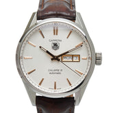 タグホイヤー カレラ キャリバー5 腕時計 WAR201D-1 自動巻き ベージュ文字盤 ステンレススチール アリゲーター メンズ TAG HEUER 【中古】