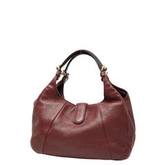 ロエベ カリエ ホーボー ハンドバッグ レッド レザー レディース LOEWE 【中古】