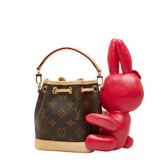 ルイ ヴィトン × Sun Yitian × ニコラ ジェスキエール アニモグラム ナノ ノエ ハンドバッグ ショルダーバッグ 2WAY M11305 ブラウン ピンク PVC レザー レディース LOUIS VUITTON 【中古】