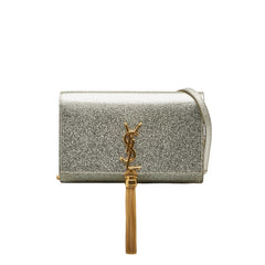 サンローラン YSLロゴ ケイト タッセル フリンジ 斜め掛け チェーン ショルダーバッグ ゴールド レザー レディース SAINT LAURENT 【中古】