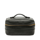 シャネル ココマーク ビコローレ バニティバッグ ハンドバッグ A01618 ブラック ラムスキン レディース CHANEL 【中古】