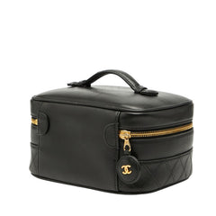 シャネル ココマーク ビコローレ バニティバッグ ハンドバッグ A01618 ブラック ラムスキン レディース CHANEL 【中古】