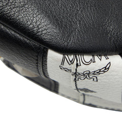 エム シー エム スタッズ ウエストバッグ ボディバッグ ブラック ホワイト レザー レディース MCM 【中古】