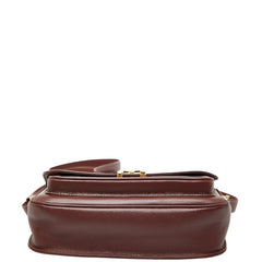 カルティエ 斜め掛け ショルダーバッグ ワインレッド ボルドー レザー レディース CARTIER 【中古】