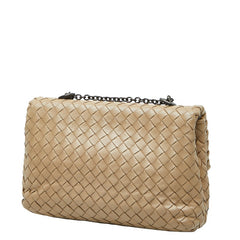 ボッテガヴェネタ イントレチャート チェーン ショルダーバッグ ベージュ レザー レディース BOTTEGAVENETA 【中古】