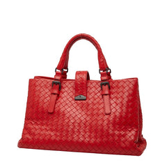 ボッテガヴェネタ ローマ イントレチャート ハンドバッグ ショルダーバッグ 2WAY レッド レザー レディース BOTTEGAVENETA 【中古】