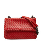 ボッテガヴェネタ イントレチャート チェーン ショルダーバッグ レッド レザー レディース BOTTEGAVENETA 中古