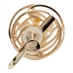 K14YG イエローゴールド アコヤパール4~4.5mm ラウンド イヤリング レディース 【中古】