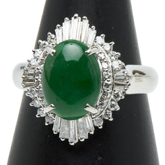 Pt900 プラチナ ヒスイ2.33ct ダイヤ0.63ct リング 指輪 レディース 14.5号 【中古】