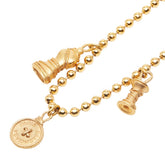 バレンシアガ ヴィンテージ ボタン トルソー モチーフ ネックレス ゴールド メッキ レディース BALENCIAGA 【中古】