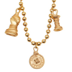 バレンシアガ ヴィンテージ ボタン トルソー モチーフ ネックレス ゴールド メッキ レディース BALENCIAGA 【中古】