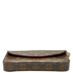 ルイ ヴィトン モノグラム ポシェット フェリシー チェーン ショルダーバッグ ポーチ クラッチバッグ M61276 ブラウン フューシャ PVC レザー レディース LOUIS VUITTON 【中古】